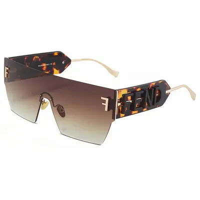Rahmenlose Einteiler-Trend-Sonnenbrille, Unisex, breiter Bügel - 9