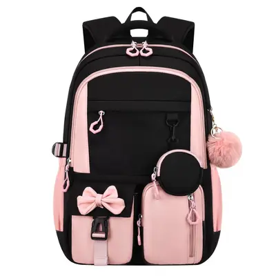 Grenzüberschreitender neuer Schulrucksack für Anfänger mit hohem Designwert, einfacher zweiseitriger Rucksack, Fabrik-Dreiteiler-Set mit Rucksack, Essenstasche und Federtasche - 11
