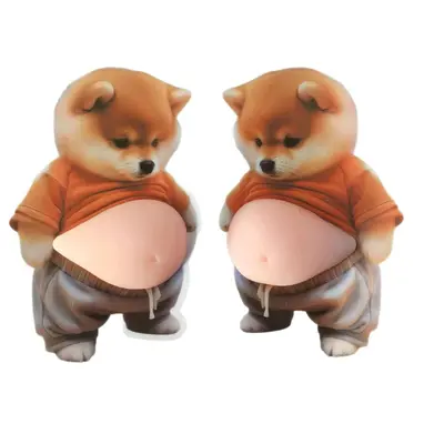New Hot-Selling Shiba Inu Squeeze Toy Phone Anti-Collision Sticker Stress Relief Toy Factory Direct Sale Cute Dog Belly Sticker