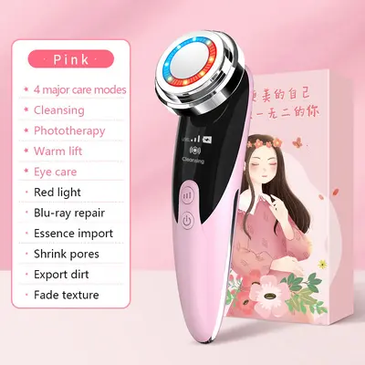 Xinlin beauty equipment ultrasonic introduction device, facial massage, facial cleansing, face washing and red and blue light therapy. - 11