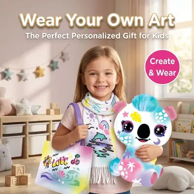 Kinder-DIY-Spritz-Plüschtasche und Schal Lernspielzeug als Geschenk
