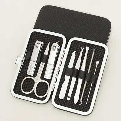 8-Piece Leather Case Manicure and Pedicure Set