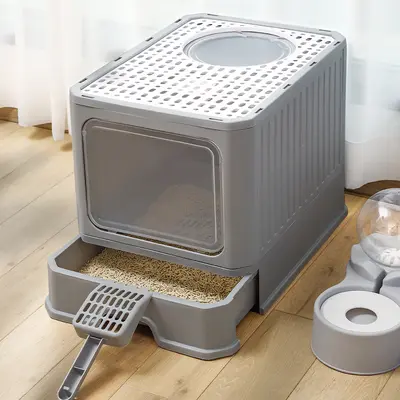 Enclosed Extra Large Cat Litter Box, Odor Control, Top Entry