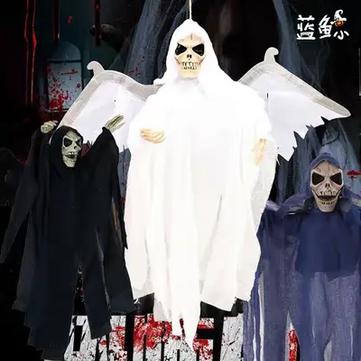 Halloween Sound-Activated Flying Ghost Skeleton Decoration