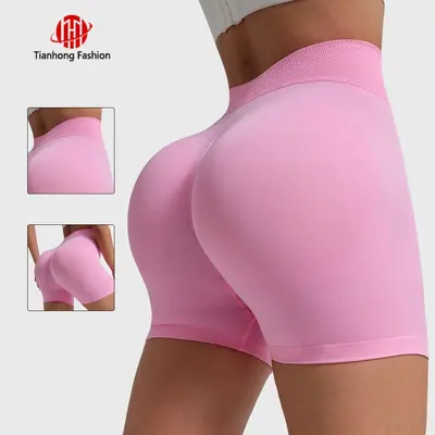 Yüksek Belli V Bel Yoga Şortu Kadın, Yüksek Esneklik ve Kaldırıcı Etki - 3