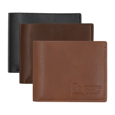 Men's Short Wallet, Solid Color, Large Capacity PU Leather with Coin Pocket - 5