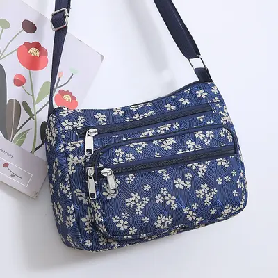 Middle-Aged Women's Oxford Fabric Crossbody Bag, Lightweight, Multi-Layer - 11