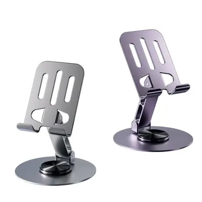All-Metal Desktop Phone Stand, 360-Degree Rotating Tablet Holder - 7