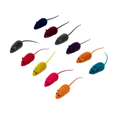 Squeaky Bite-Resistant Vinyl Mouse Cat Toy - 6