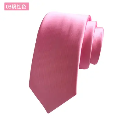 Men's Narrow Solid Color Tie, 6cm, Korean Style, Formal and Wedding - 9