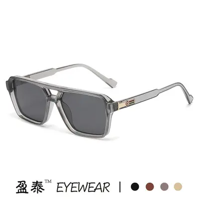 Herren-Pilotenbrille im Retro-Stil, Doppelsteg, quadratischer Rahmen, koreanischer Stil - 4