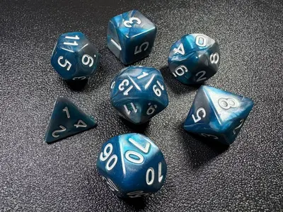 Acrylic DND Dice Set 7 Pieces Marble Pattern Multi-Faceted - 10