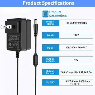 12V 2A güç adaptörü LED DVD yönlendirici