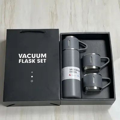 All-Steel Thermos Cup with Lid, Gift Box Set, Leak-Proof - 8