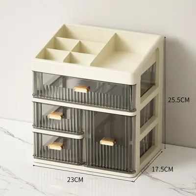 Desktop storage box with drawers dustproof stationery organizer - 12