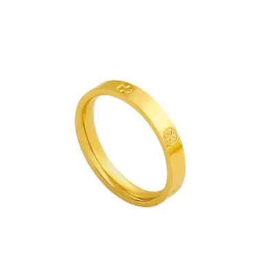 Titanium steel ring with star design, cross/grid pattern - 6