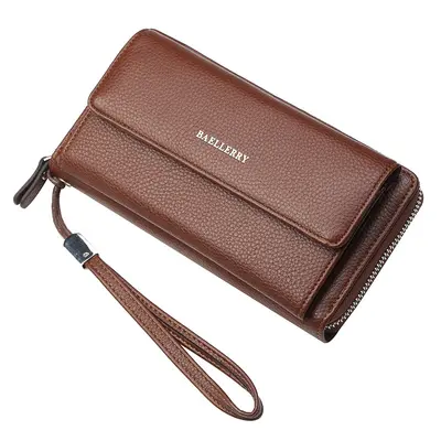 Men's Wallet baellerry Large Capacity Litchi Pattern Multi-Card Clutch - 8
