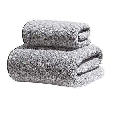 Bambus-Kohle-Faser Handtuch-Set, weiches Grau, schnelltrocknend