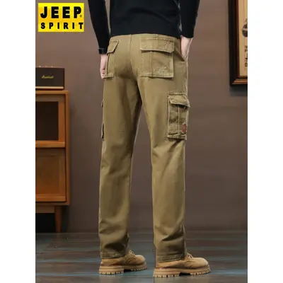 Erkek iş pantolonu, bol düz paça, çok cepli, outdoor uzun pantolon, model 7093