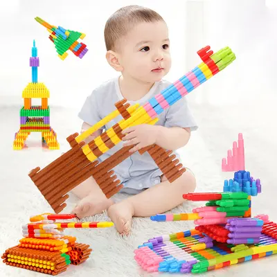 Children's Large Particle Building Blocks, Rocket and Bullet Head, Ages 3-6 - 3