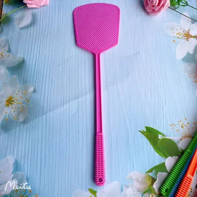 Thick Long-Handle Unbreakable Plastic Fly Swatter Large Size - 8