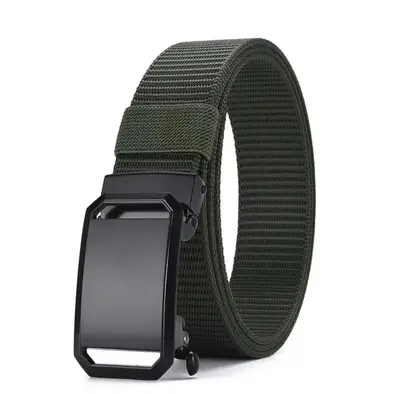 [Durable throughout ten years] Nylon tactical belt classic men's belt automatic buckle work versatile canvas pants work wear - 9