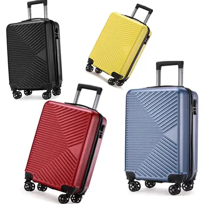 Wholesale luggage 20 inch wheeled trolley bag, silent universal wheels, zippered, combination lock, large capacity cabin size suitcase - 2