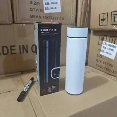 Akıllı Sıcaklık Göstergeli Paslanmaz Çelik Termos Bardak, 500 ml, Araç İçi - 8