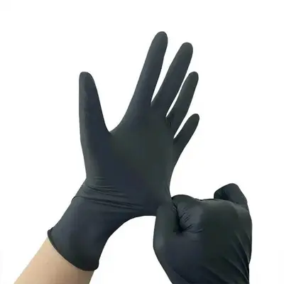 Einweg-Schutzhandschuhe aus schwarzem Nitril, hochelastisches NBR