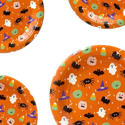 Halloween Pumpkin Shape Disposable Paper Plates, Irregular Pumpkin-Shaped Dinner Plates, Party Gathering Paper Plates, 8 pcs
