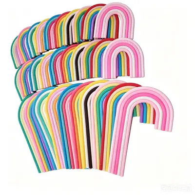 Arch Cake Decoration with Rainbow Soft Rubber Figurine, Red Pink Forest Theme
