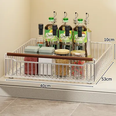 Pull-out storage basket under kitchen sink, layered vegetable rack - 9