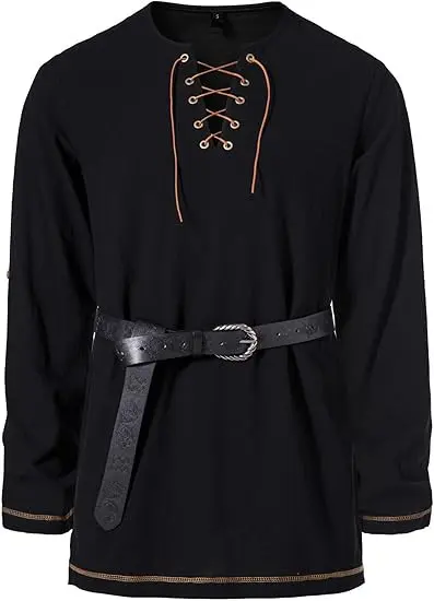 Men's Henley Long Sleeve Shirt, Hippie Style, Beach