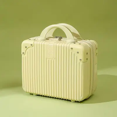 Retro suitcase 14 inch cosmetic bag small suitcase mini souvenir small lightweight password box travel box - 11