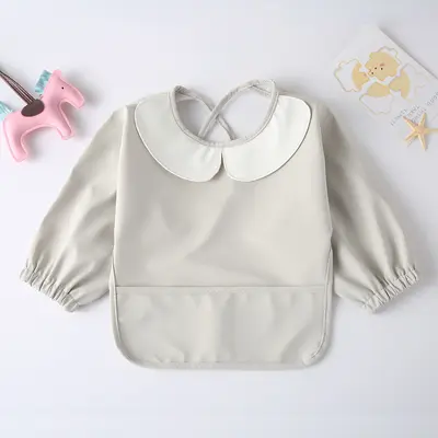 Long-Sleeve PU Baby Feeding Bib, Waterproof, for Kids - 12