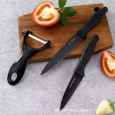 Bıçak seti, şef ve meyve bıçağı, 6 parça, fiyonk saplı - 3