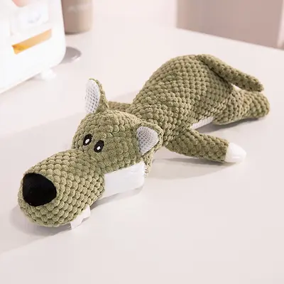 Bone-Shaped Plush Dog Toy, Tear-Resistant, Squeaky - 9