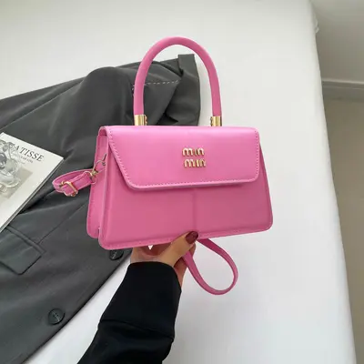 Women's Shoulder Bag, Small Square Model, Solid Color - 9