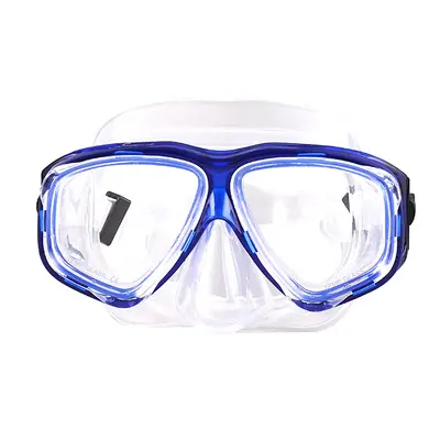 Silicone Swim Goggles and Tempered Glass Diving Mask for Adults