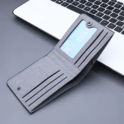 Erkek kısa kanvas cüzdan cüzdan erkek fermuarlı cüzdan erkek denim yeni erkek etiketsiz ultra ince