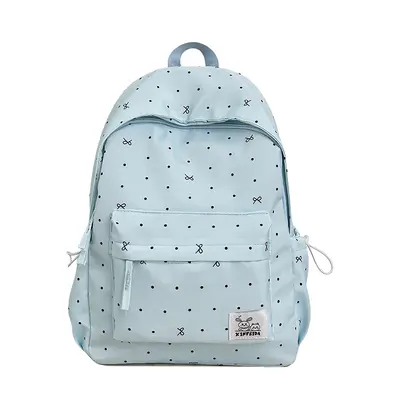 Polka Dot Bow Backpack for Junior and Senior High School Girls - 6