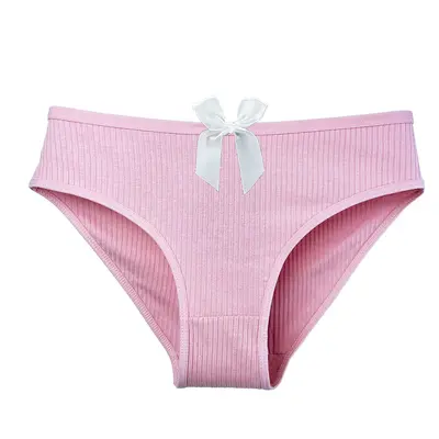 Ribbed Pure Cotton Women's Briefs, Plus Size, Four Seasons - 7