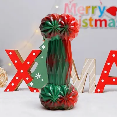 Christmas Colour Bone-Shaped Durable Dog Chew Teeth Cleaning Stick - 9
