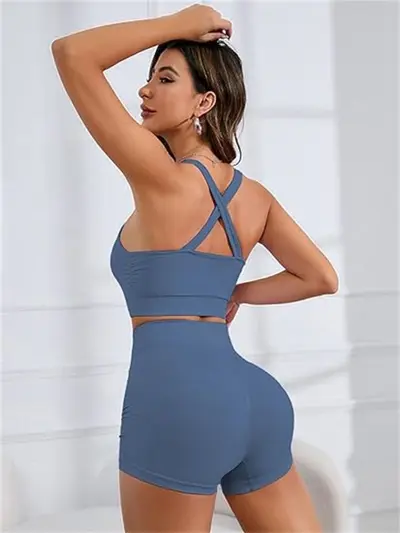 Women's Yoga Wear Set, Two-Piece, Slim Fit, Summer Sports Vest - 9