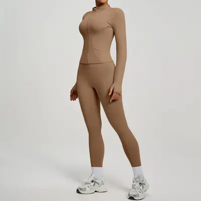 High-Waist Hip-Lifting Running Yoga Set, 2-Piece, Women - 9