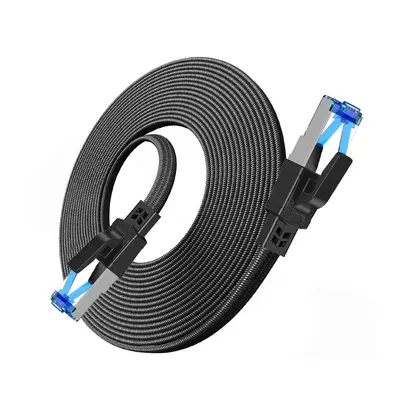 Cat8-Netzwerkkabel, sauerstofffreies Kupfer, 40 Gbit/s, geschirmt, blaue Stecker - 3