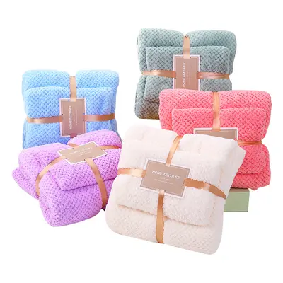 Coral Fleece Towel Set Thickened Highly Absorbent