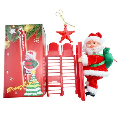Elektrikli Tırmanan Noel Baba Oyuncak, Boncuklu - 8