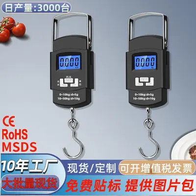 Portable mini spring scale for parcels and travel