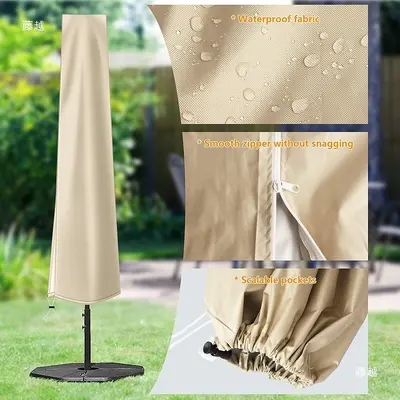 Umbrella cover for courtyard parasol, protective rain sleeve